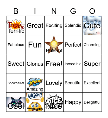 Adjetivos-Amazing Bingo Card