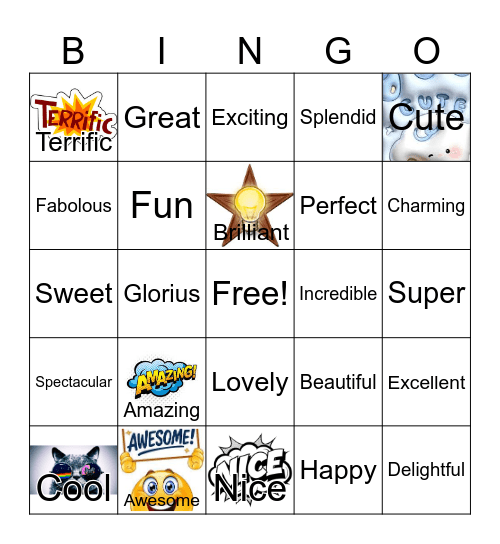 Adjetivos-Amazing Bingo Card