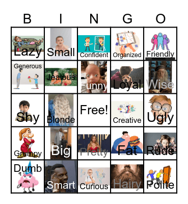 Adjectives - People Bingo Card
