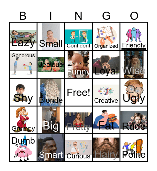 Adjectives - People Bingo Card