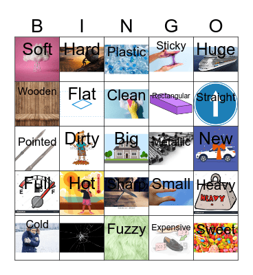 Adjetives- things Bingo Card