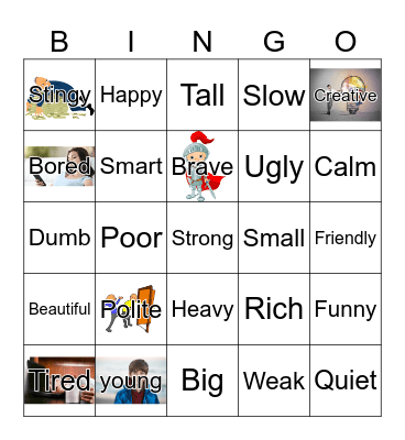 Adjectives-Bingo Card