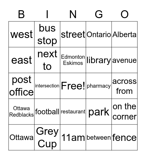 BINGO Card