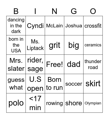 AIDIG Bingo Card