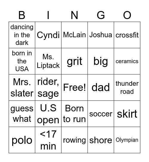 AIDIG Bingo Card
