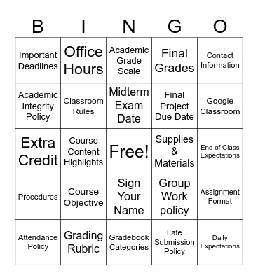 Earth Science Bingo! Bingo Card