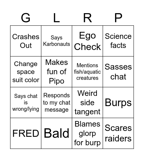 Karbon Bingo Card