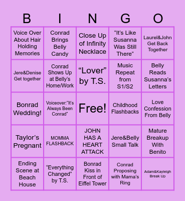 TSITP Bingo Card