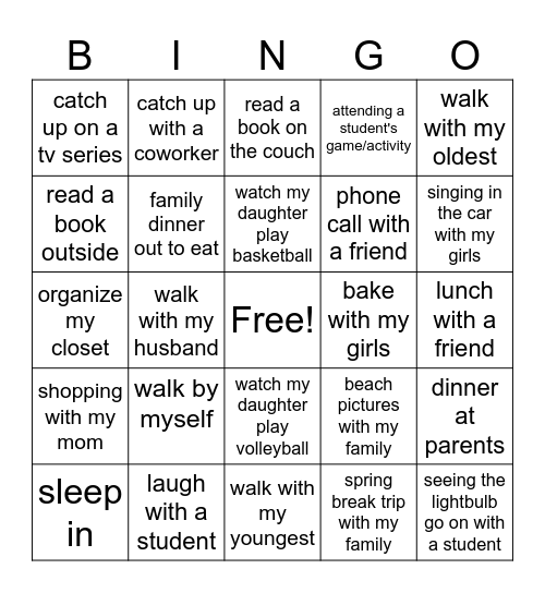 JOY Bingo Card