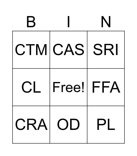 IRCCD All Hands Bingo Card