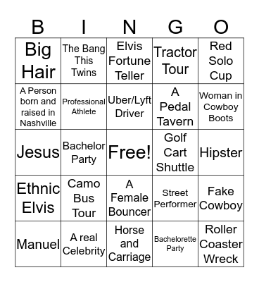 Broadway Bingo Card