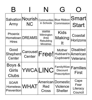 United Way Bingo Card