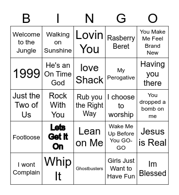Sunny Side Sounds BINGO Card