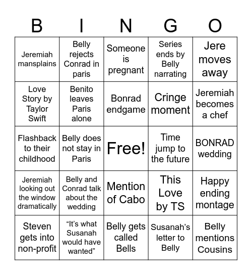 TSIP Bingo Card