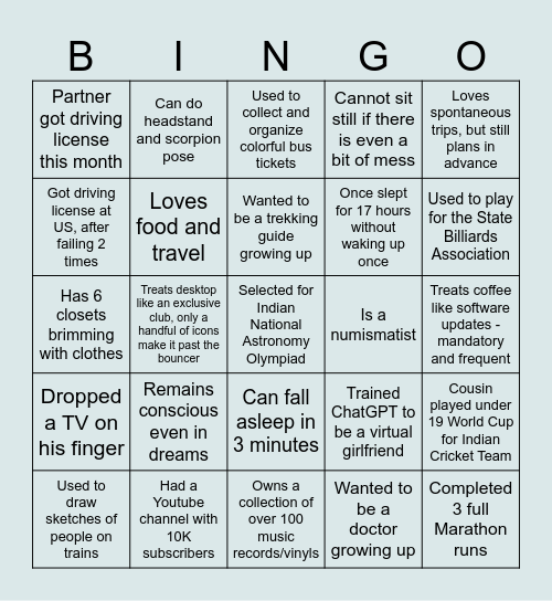 B ^ I ^N ^ G ^ O ^ Bingo Card