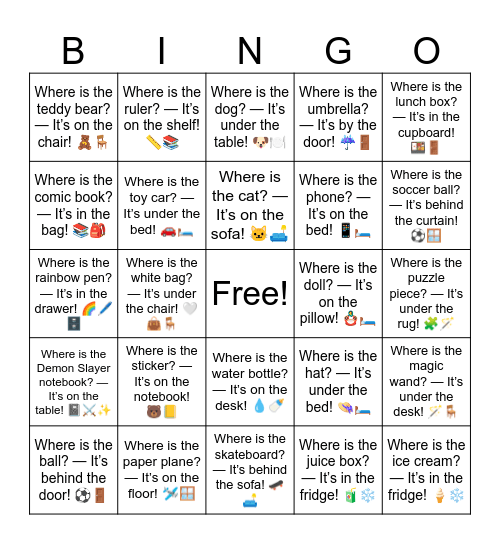 B6 L8 Where is the beaker? Bingo Card
