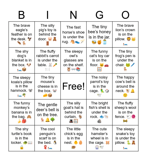 B6 L9 The tiny bee’s honey is in the jar. 🐝🍯🫙 Bingo Card