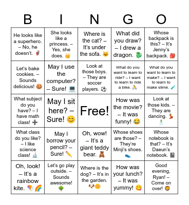 B6 L10 How was your trip? – It was exciting! ✈️ Bingo Card
