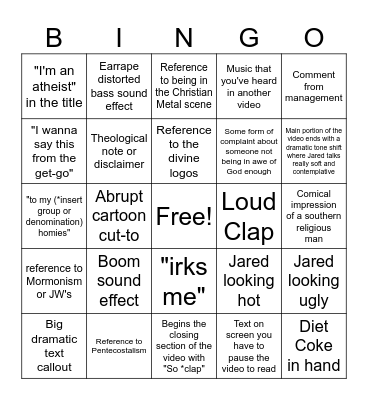 Heliocentric Bingo Card