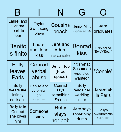 TSITP FINALE Bingo Card