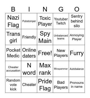 Tf2 Dustbowl Bingo Card