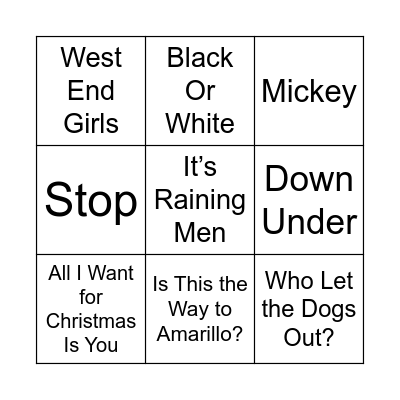 Boombox bingo Card