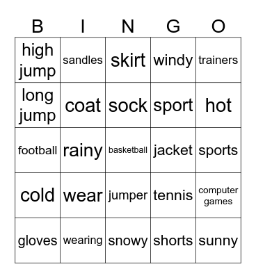 U4 Bingo Card