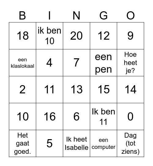 Chapitre On y va Bingo Card