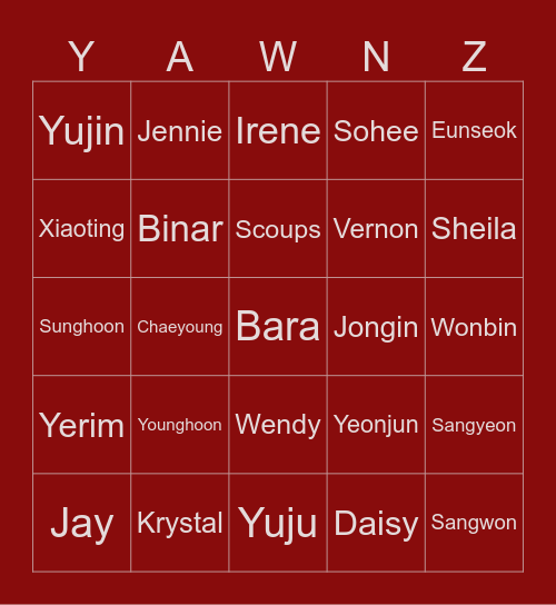 LighterYeonjun Bingo Card