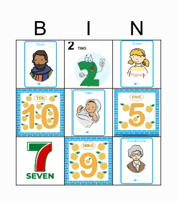 FAMILY AND NUMBERS Bingo Card