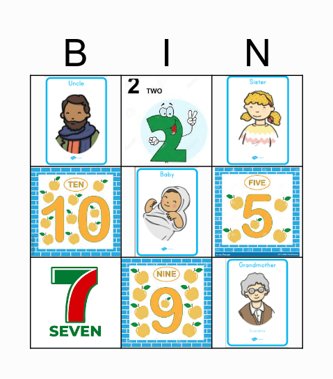 FAMILY AND NUMBERS Bingo Card