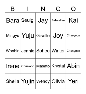 Punya Wendy Bingo Card