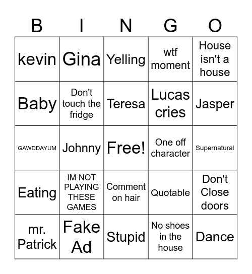 Hardstop lucas V3 Bingo Card