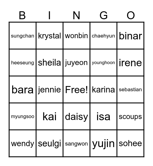 WYB Bingo Card