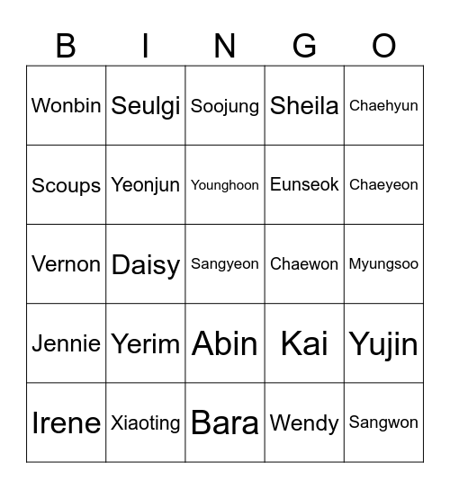 LighterJongin Bingo Card