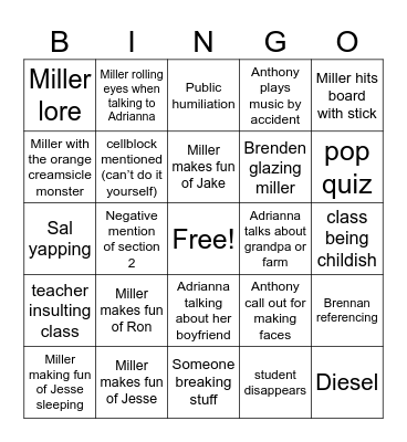 Aviation Bingo Card