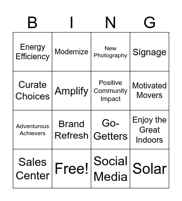 BEAZER BINGO Card
