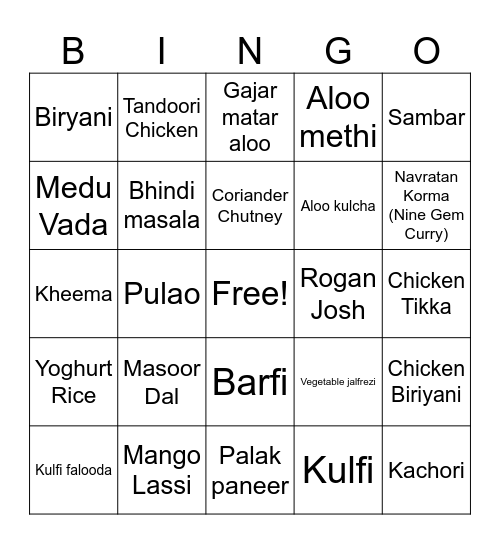 Half Hour Hangout Bingo Card