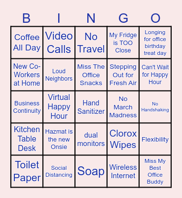 Half Hour Hangout Bingo Card