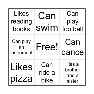 GETTING TO KNOW YOUR CLASS Bingo Card