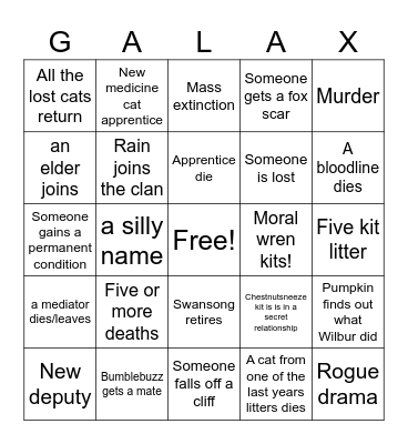 Galaxyclan! Y29 Bingo Card