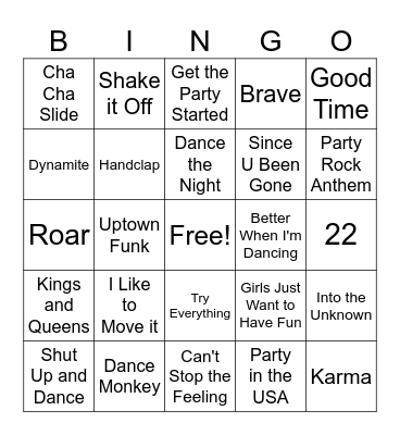 Music Bingo! Bingo Card