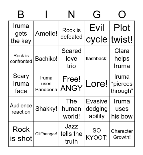 412. BINGO!!! Bingo Card