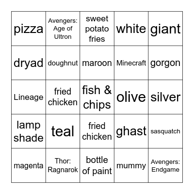 Infinite Craft Bingo Card