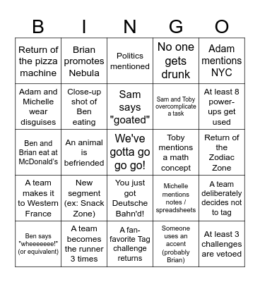 Jet Lag S15 Bingo Card