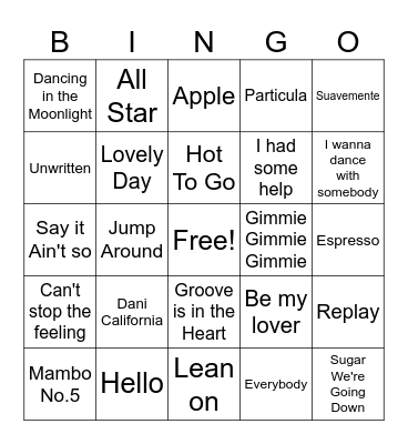 ASAP Staff Music Bingo Card