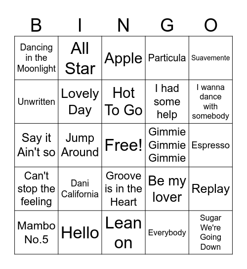 ASAP Staff Music Bingo Card