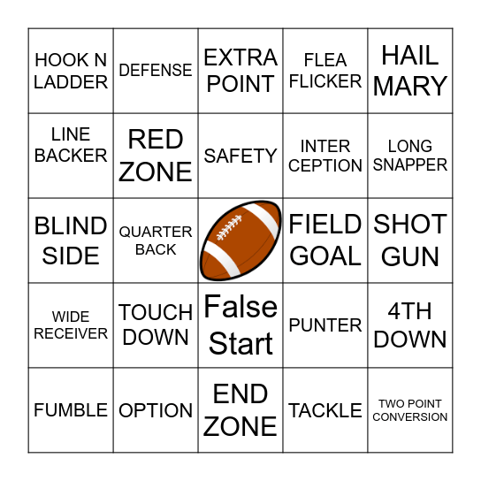 FOOTBALL BINGO Card
