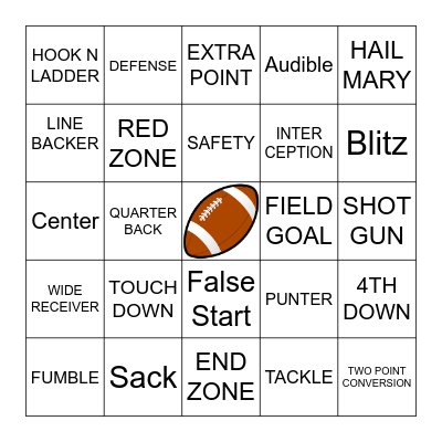 FOOTBALL BINGO Card