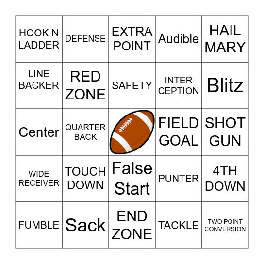 FOOTBALL BINGO Card